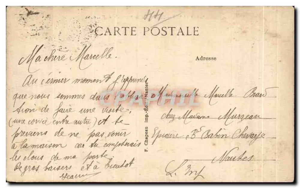 NANTES — Square de la Monnale und Museum — Museum für Naturgeschichte — Verlag F. Chappeau, Nr. 348 - Rückseite