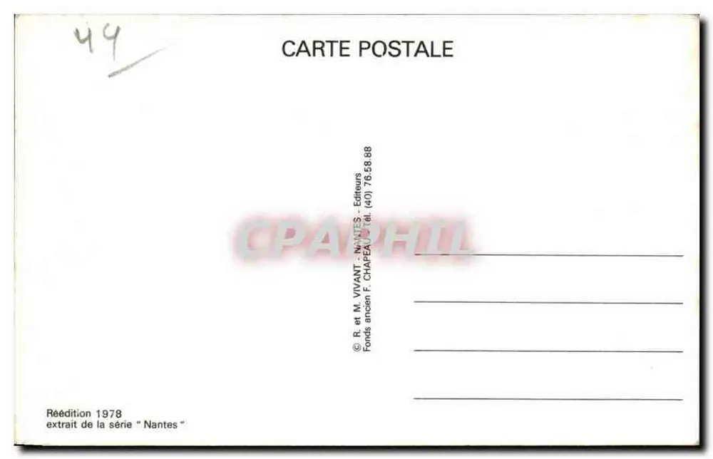 NANTES — Rue de la Barillerie — Coleção F. Chapeau, n°368 - Verso