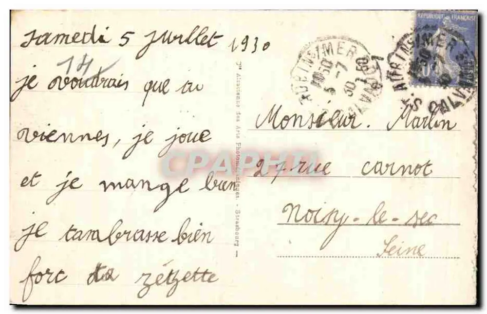 Saint-Aubin - A Igreja — editor desconhecido, n° 29 - Verso