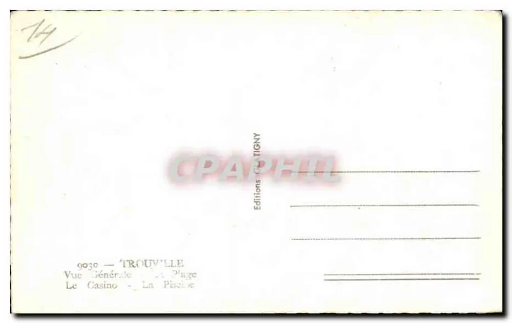 Trouville — Vue Générale — Le Casino — La Plage — Éditions Tigny - Achterkant