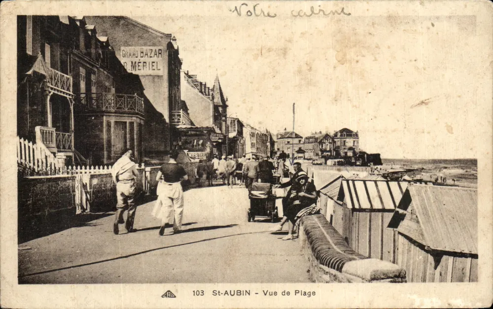 St-Aubin - Vista da Praia — Grande Bazar D. Mériel — n° 103 - Frente