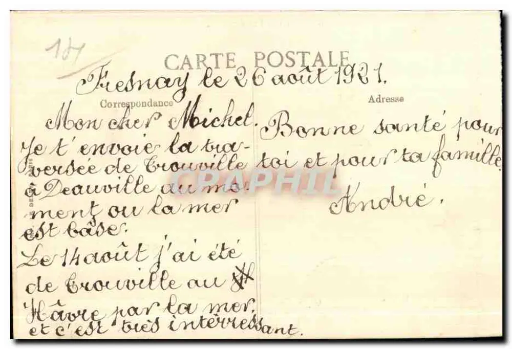 Trouville — Le Bac — G. F. La Havre, n° 267 - Verso