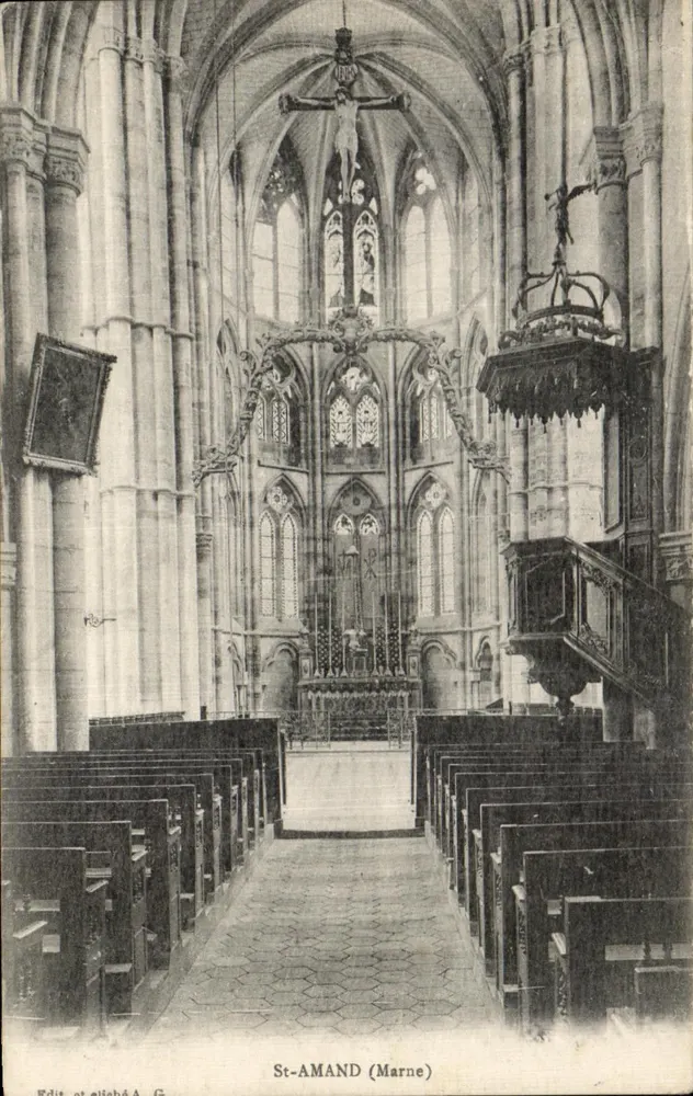 Interior da igreja — St-AMAND (Marne) — Edit. e lit. A. G. - Frente