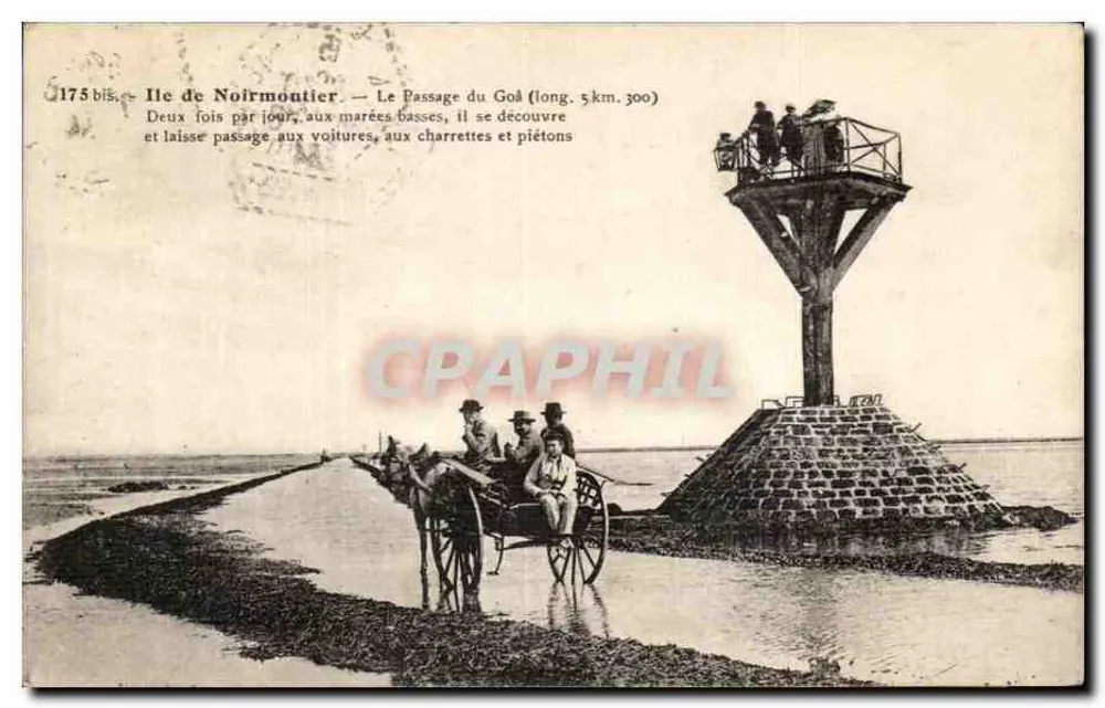 Insel Noirmoutier — Passage du Goâ (Länge 5 km. 300) — J. Nozais, Verlag, Nantes - Vorderseite