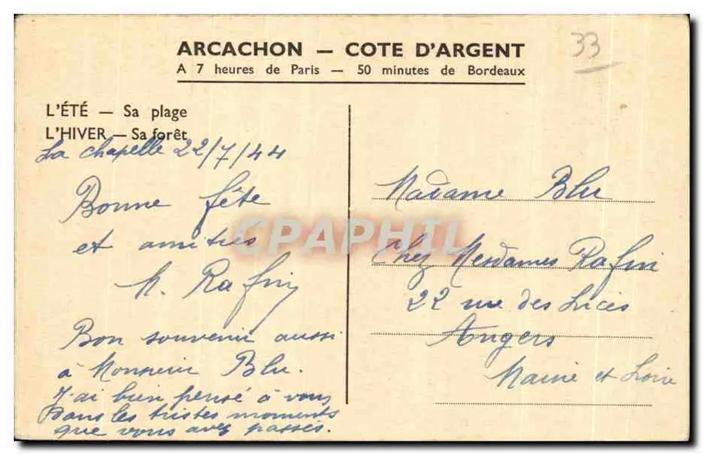 Arcachon — Ein Stück seines Hafens — « Leo Neveu » - Rückseite