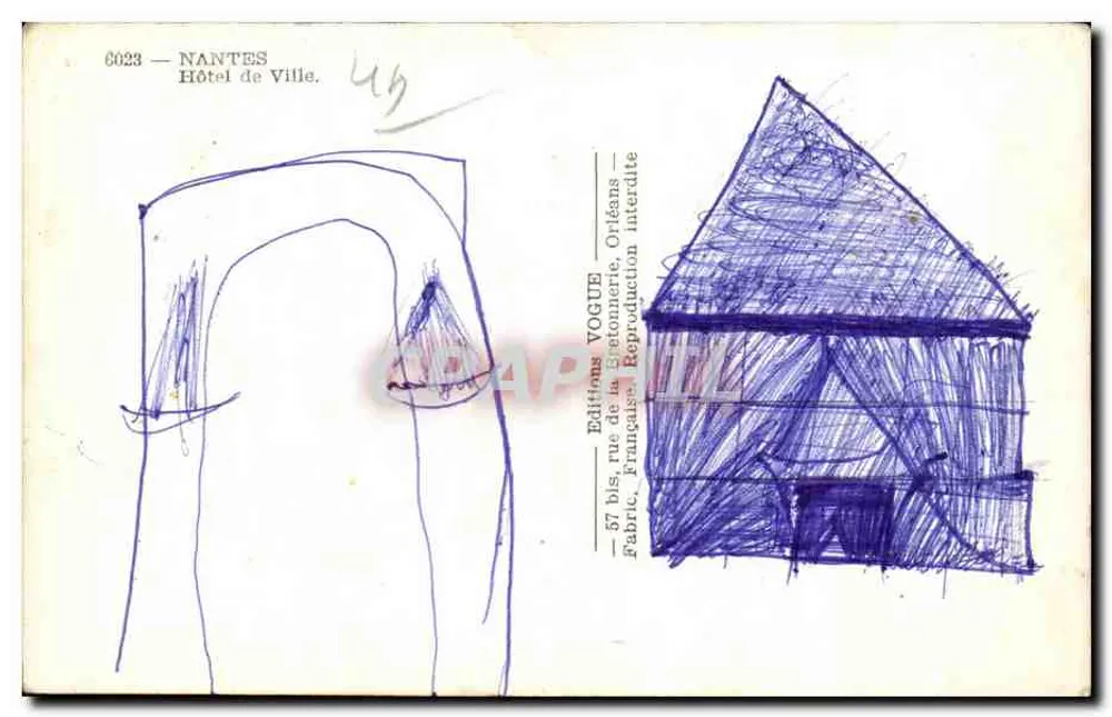 Nantes — Hotel de Ville — Edições VOGUE, n° 6023 - Verso