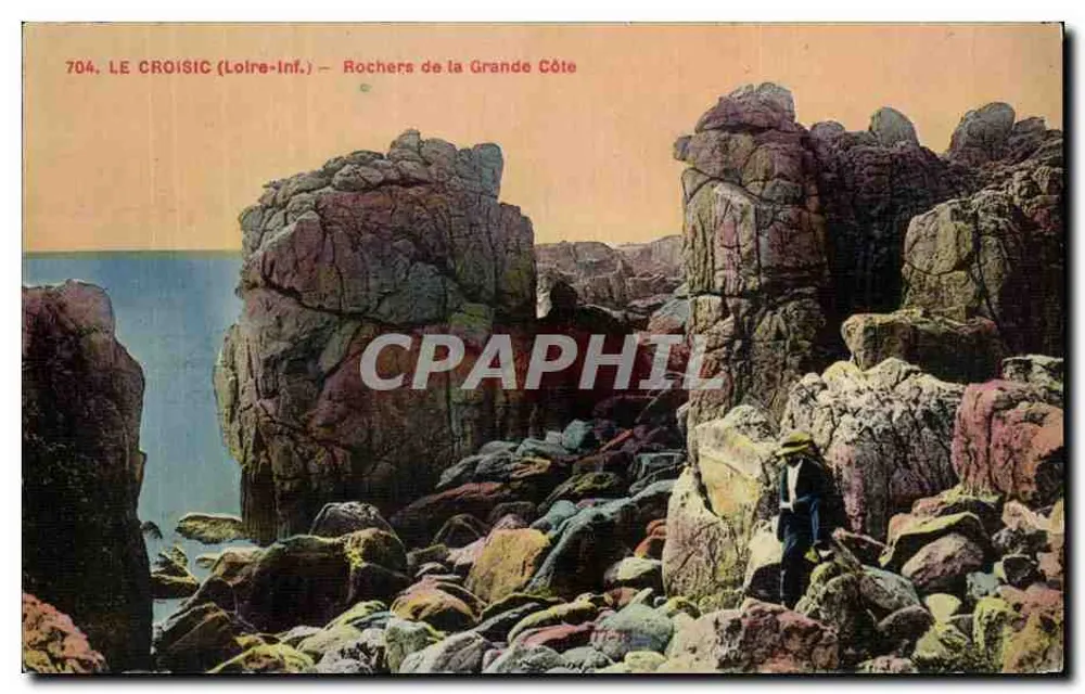 Le Croisic (Loire-Inf.) — Felsen der Grande Côte — F. Chapeau, Nantes - Vorderseite