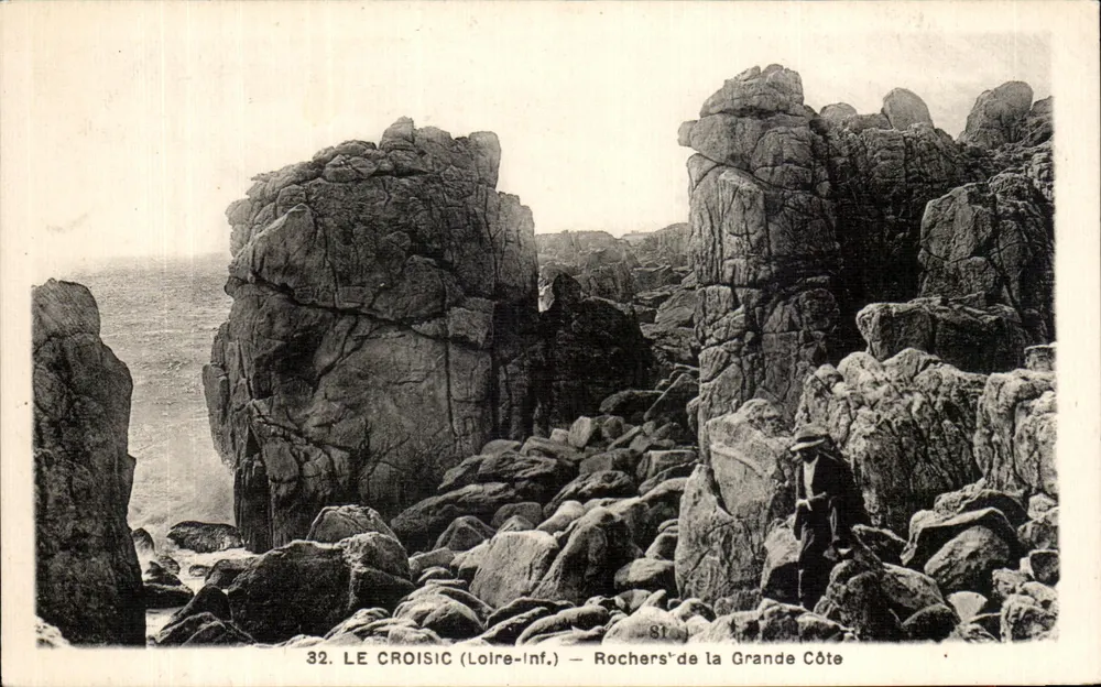 Le Croisic (Loire-Inf.) — Felsen der Grande Côte — Chapeau, Nantes - Vorderseite