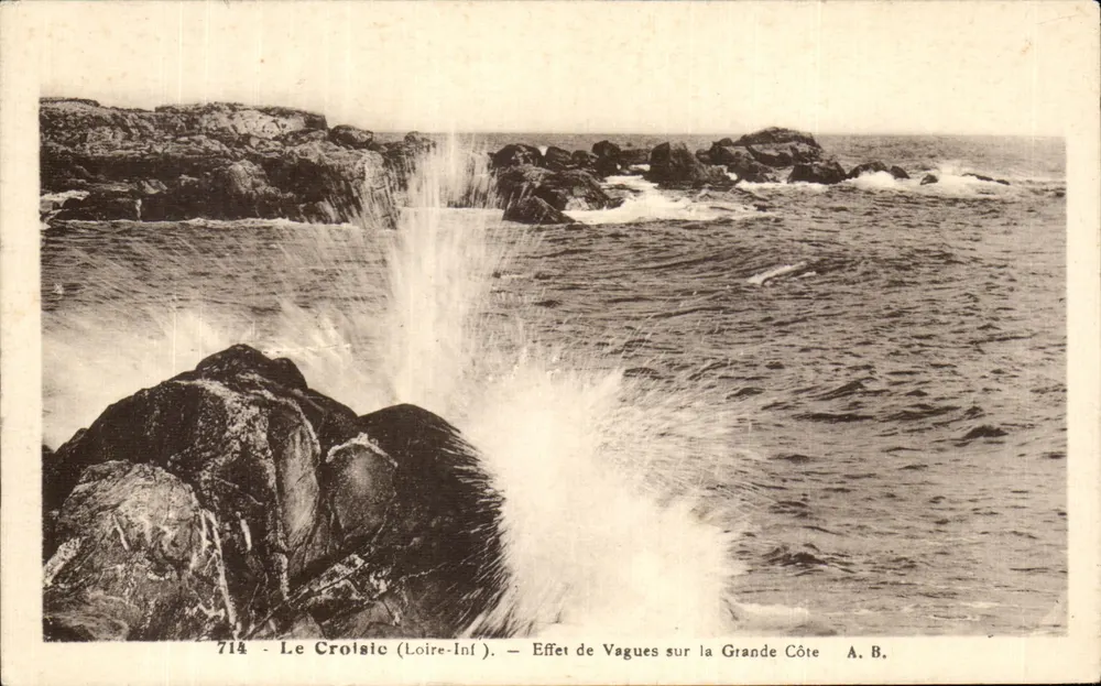 Le Croisic (Loire-Inf.) — Effekt von Wellen an der Grande Côte — A. B. - Vorderseite