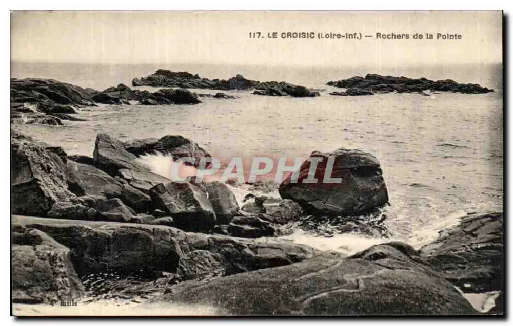 Le Croisic (Loire-Inf.) — Rochas da Ponta — E. Clapeau, 18, Av. Eugène-Ocicux, Nantes - Frente