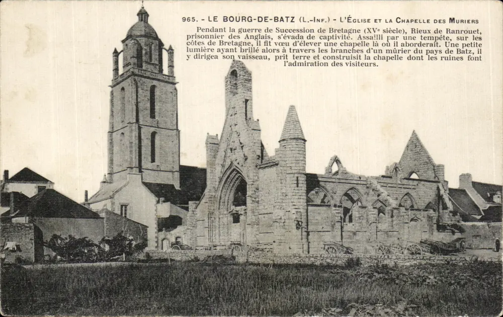 Le Bourg-de-Batz (L.-Inf.) — Die Kirche und die Kapelle der Muriers — Antike Ansichtskarte n°965 - Vorderseite