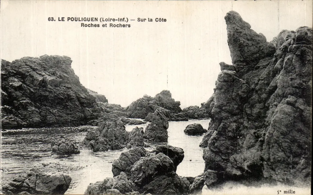 Le Pouliguen (Loire-Inf.) — An der Küste — Felsen und Klippen — 5. Meile - Vorderseite