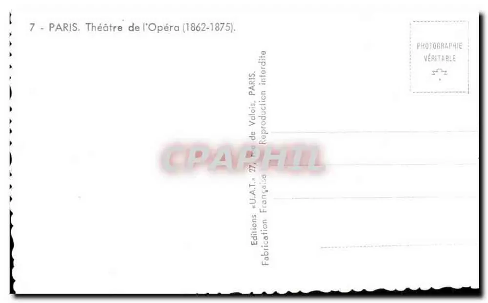 Teatro da Ópera — Paris — Edições « U.A.T. » - Verso