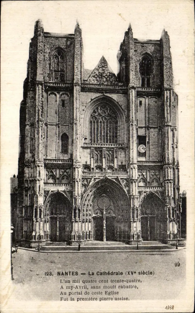 NANTES — A Catedral (século XV) — F. Chapeau, editor, n° 123 - Frente