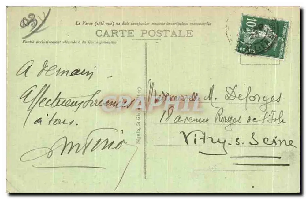 Vichy - Gedekte galerijen en Rue Wilson — uitgever Vichy, n° 354 - Achterkant