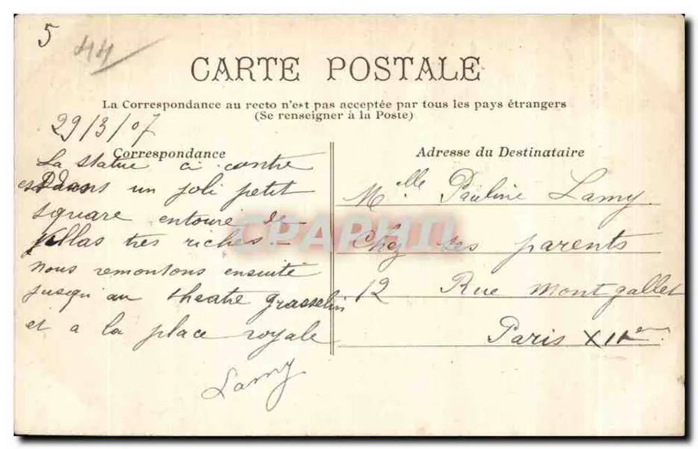 NANTES — Estátua do General Cambronne — Editor NANTES — 34 - Verso