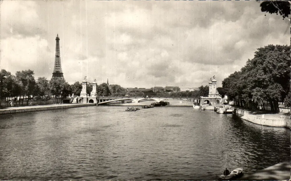 Paris - Die Seine und die Brücke Alexandre III — Gedruckt von F.G. 0155 - Vorderseite