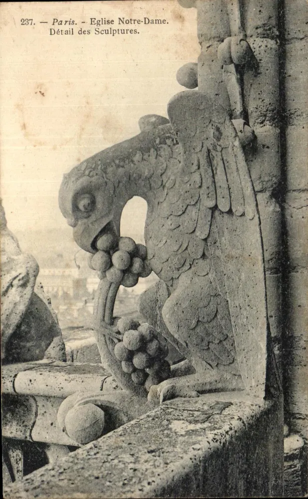 Paris — Kirche Notre-Dame — Detail der Skulpturen — Nr. 237 - Vorderseite