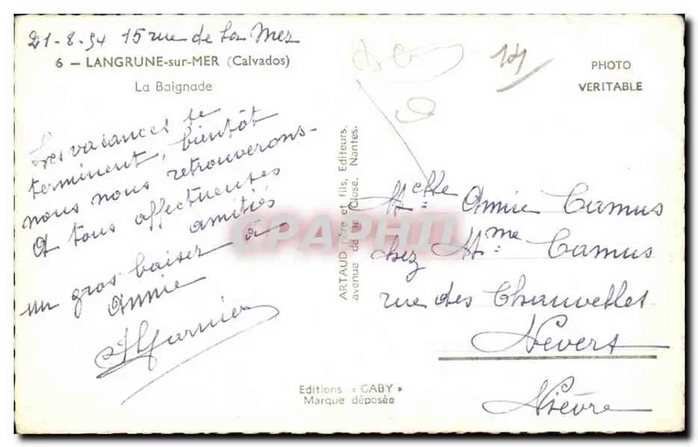 Bagno a Langrune-sur-Mer — Editore Gaby, Nantes - Verso
