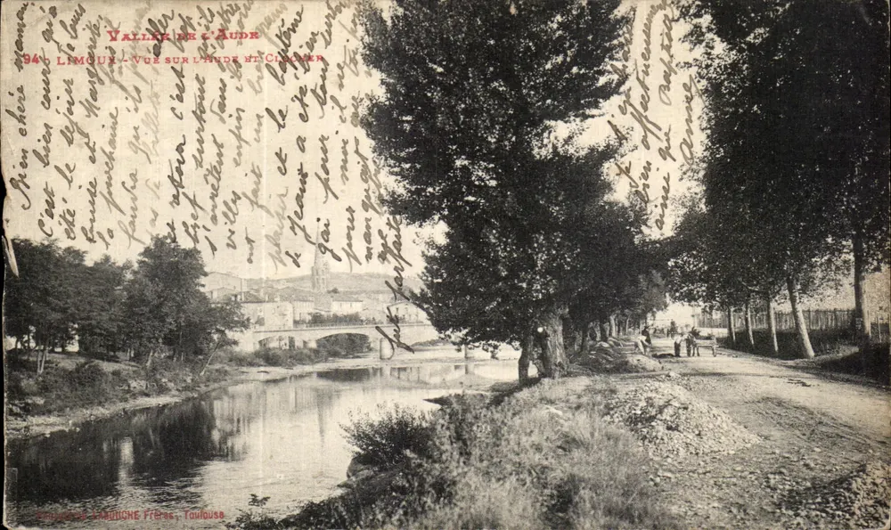 Limoux — Ansicht auf die Aude und Cînquer - Vorderseite