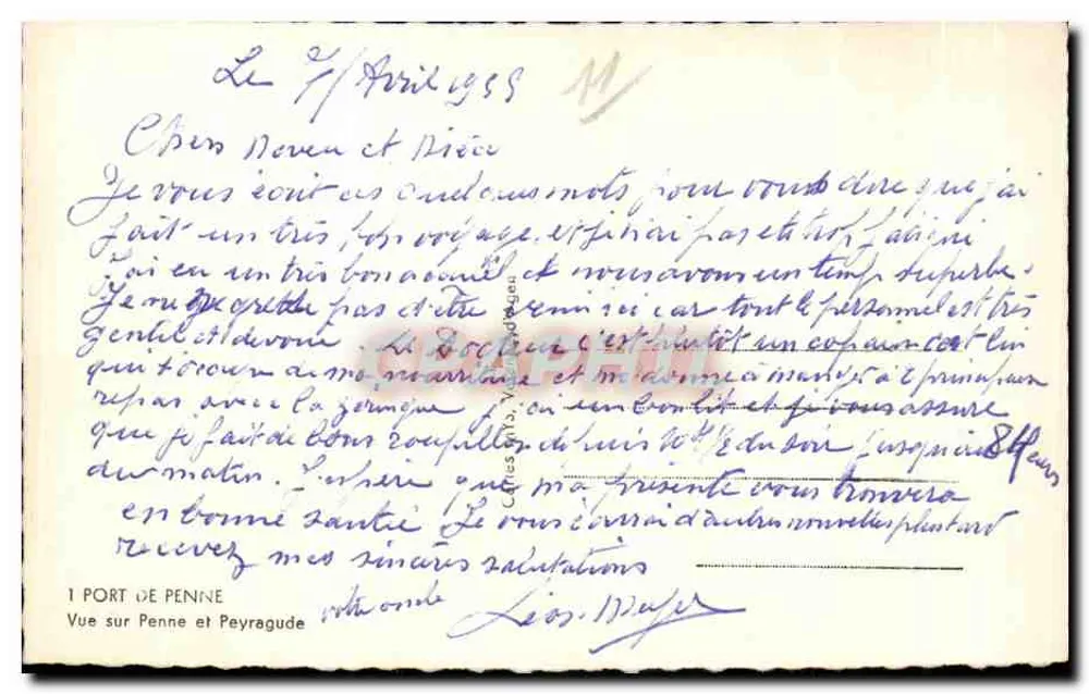 Ausblick auf Penne und Peyragude — 1 Hafen von Penne — Verlag César V. Degu - Rückseite