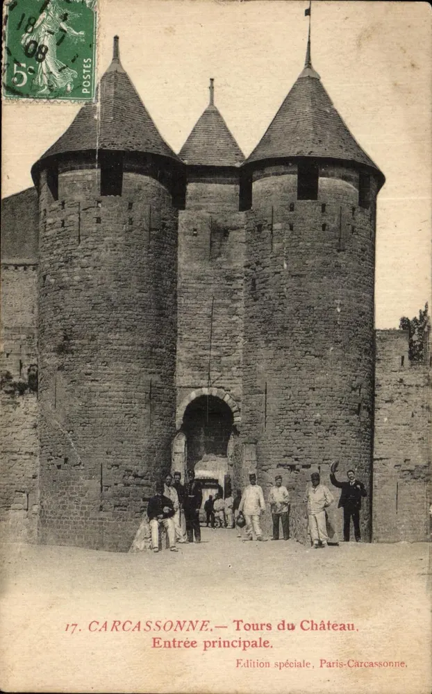 Carcassonne — Türme des Schlosses. Haupteingang — Sonderausgabe, Paris-Carcassonne, n°17 - Vorderseite