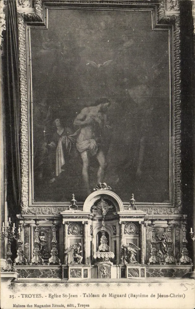Troyes - Kirche Saint-Jean - Gemälde von Mignard (Taufe Jesu Christi) - Maison des Magasins Réunis, Verlag, Troyes - Vorderseite