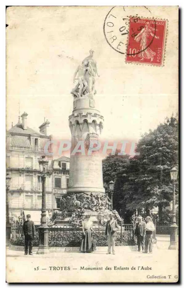 Troyes — Monument des Enfants de l'Aube — éditeur T G - Vorderseite