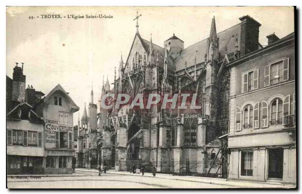 Troyes - A Igreja de São Urbano — editor B. Malter, Troyes, n° 44 - Frente