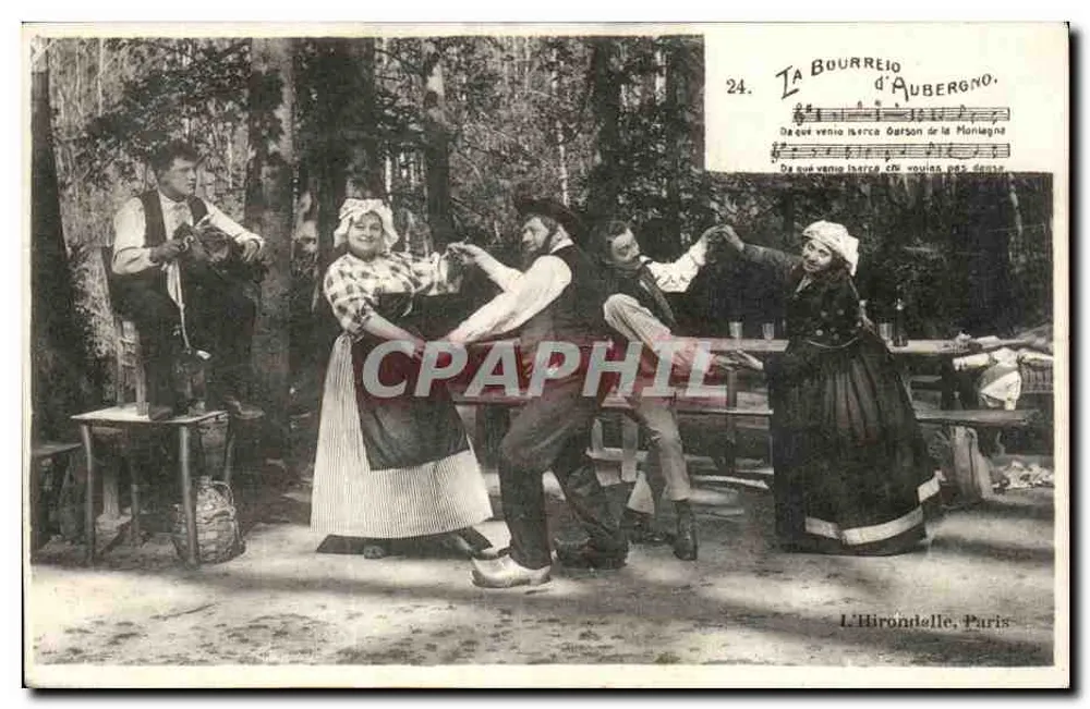 Danza folklorica — scena della canzone 'La Bourrée d'Aubergno' — L'Ébrondelle, Parigi - Recto
