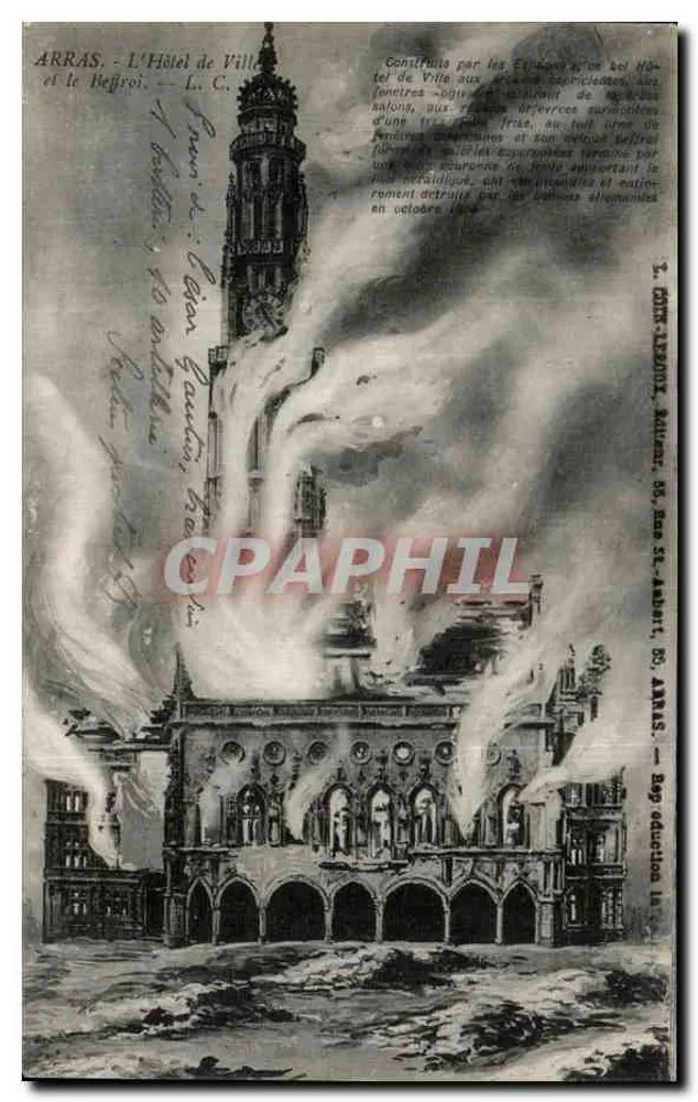 Arras - Das Rathaus und der Glockenturm — L. C. — Ausgabe der Gesellschaft der Künste von Saint-André, Arras - Vorderseite