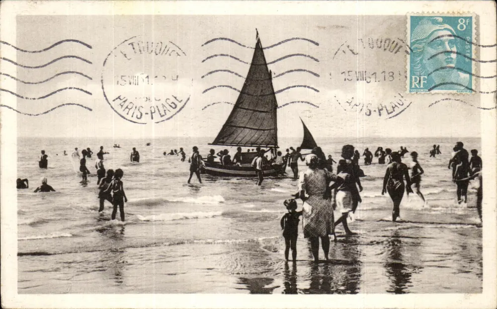 Paris-Plage — L'heure du Bain — éditeur 2e DES ARTS PHOTOGRAPHIQUES, PARIS - STRASBOURG - Frente