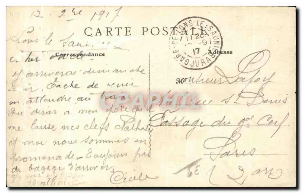Les Planches-en-Montagne (Jura) — Cachoeira do Mont-Liboz — B.F., Paris - Verso