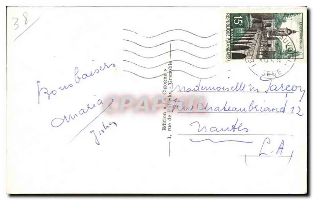 Brücke von Beauvoisin — Le Guiers — Edition « La Cigogne » Grenoble - Rückseite