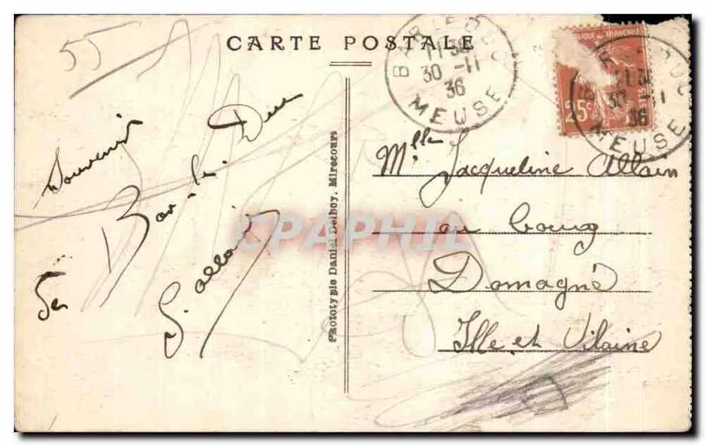 Bar-le-Duc — Pont de la Gare — D. D. — éditeur D. D. n° 95 - Verso