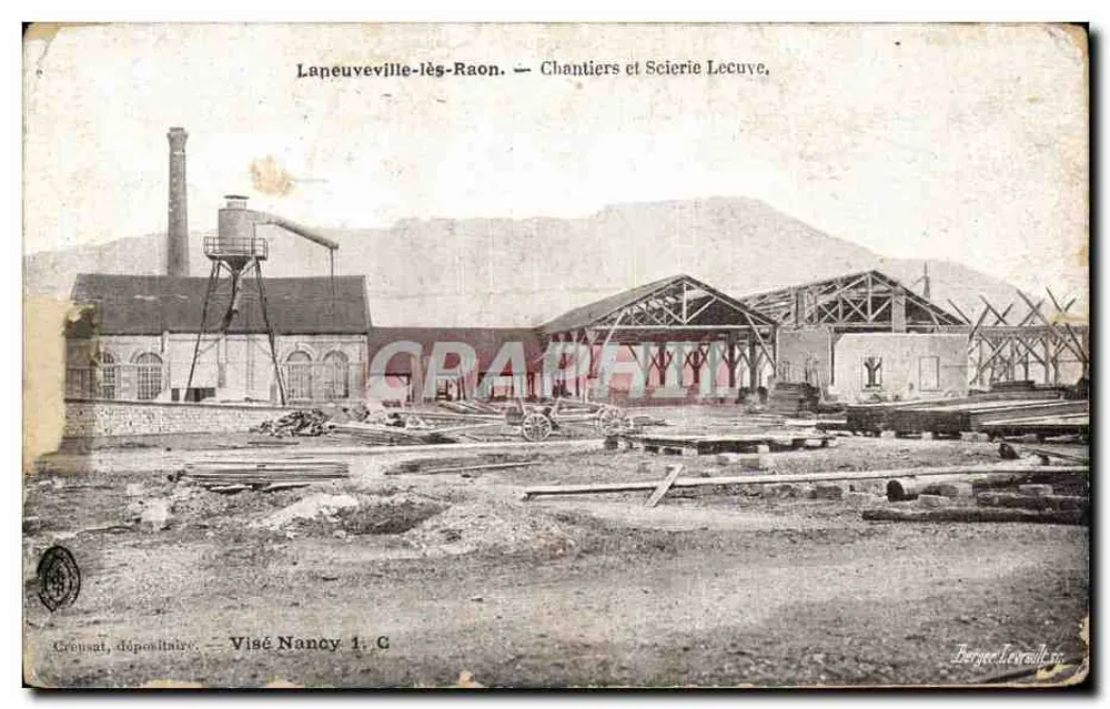 Laneuveville-lès-Raon — Werke und Sägewerk Lecuve, Verleger Creusot, Depôt — Visé Nancy 1. G - Vorderseite