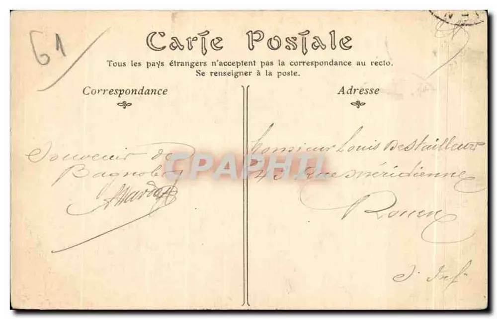 Bagnolles-de-l'Orne — Ansicht des Schlosses La Roche-Bagnolles — Verleger unbekannt - Rückseite