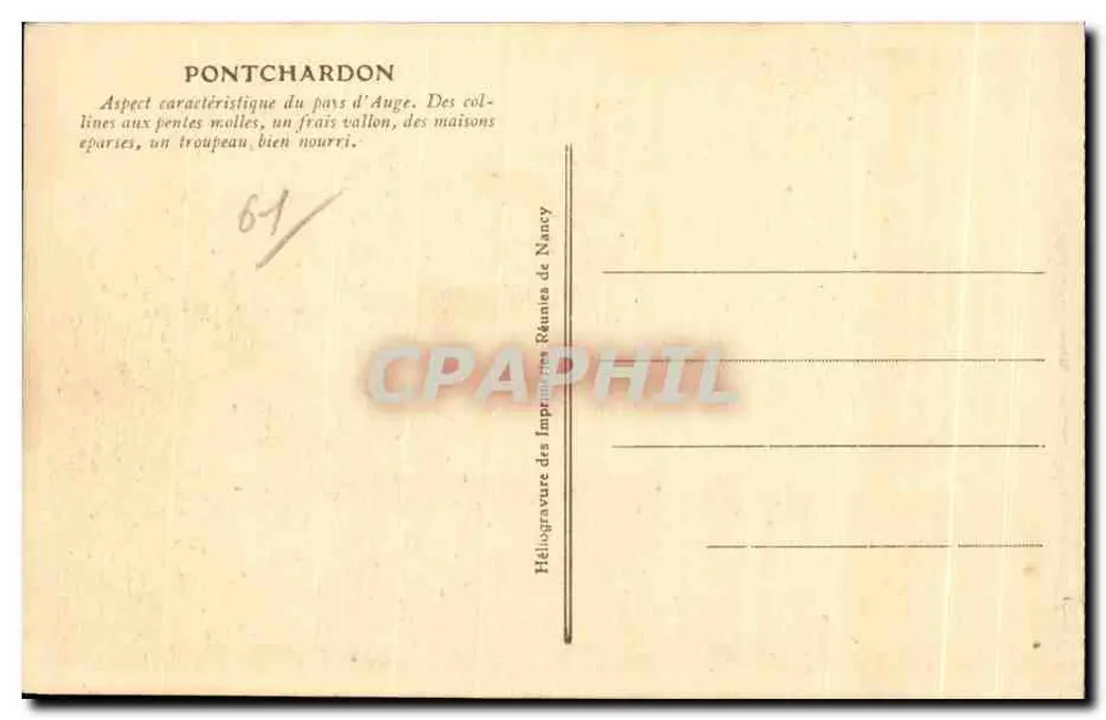 Pontchardon — Charakteristische Ansicht des Pays d'Auge — Imprimeries Réunies de Nancy - Rückseite