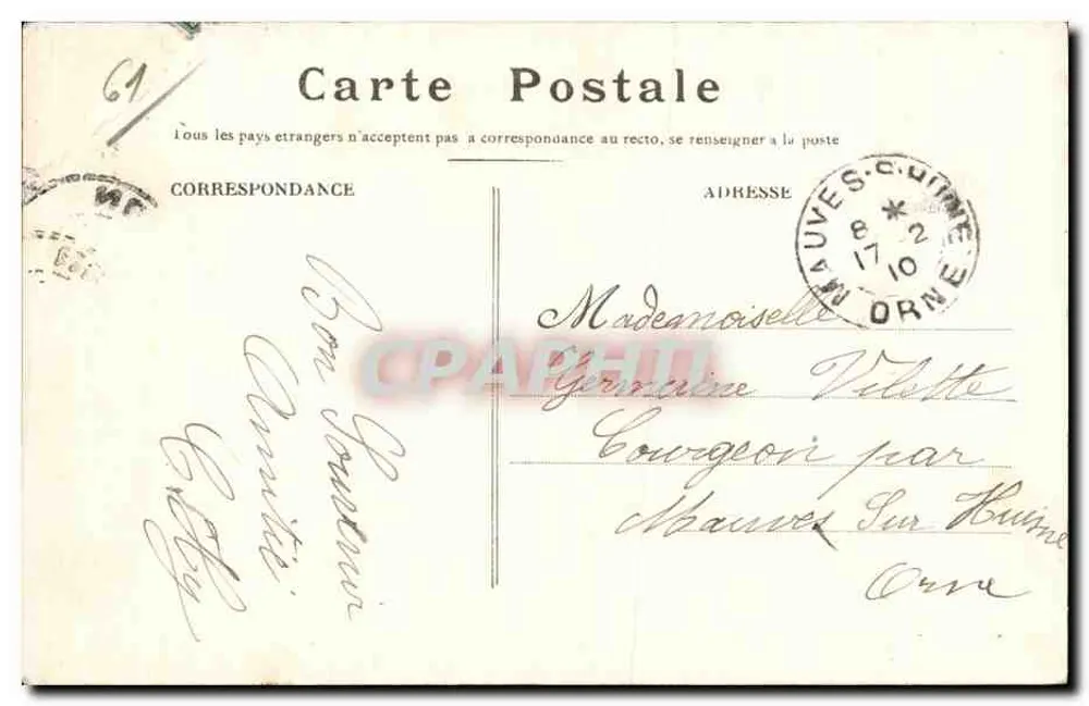 Um ALENÇON — Die Sarthe bei St-Céneri-le-Cérei — Verlag: A. Hime - Rückseite