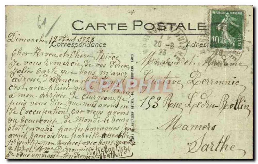 Bagnolés-de-l'Orne — Saída dos Banhos — LL. n° 461 - Verso