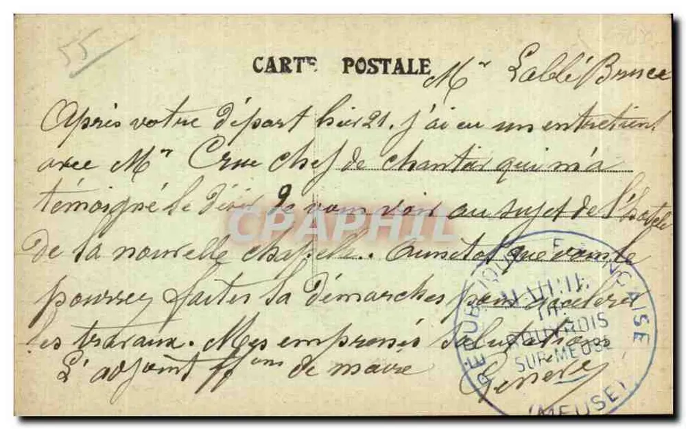 Rouvroy (Meuse) — Ruínas após a Grande Guerra 1914-18 — Viaté 15° Região - Verso