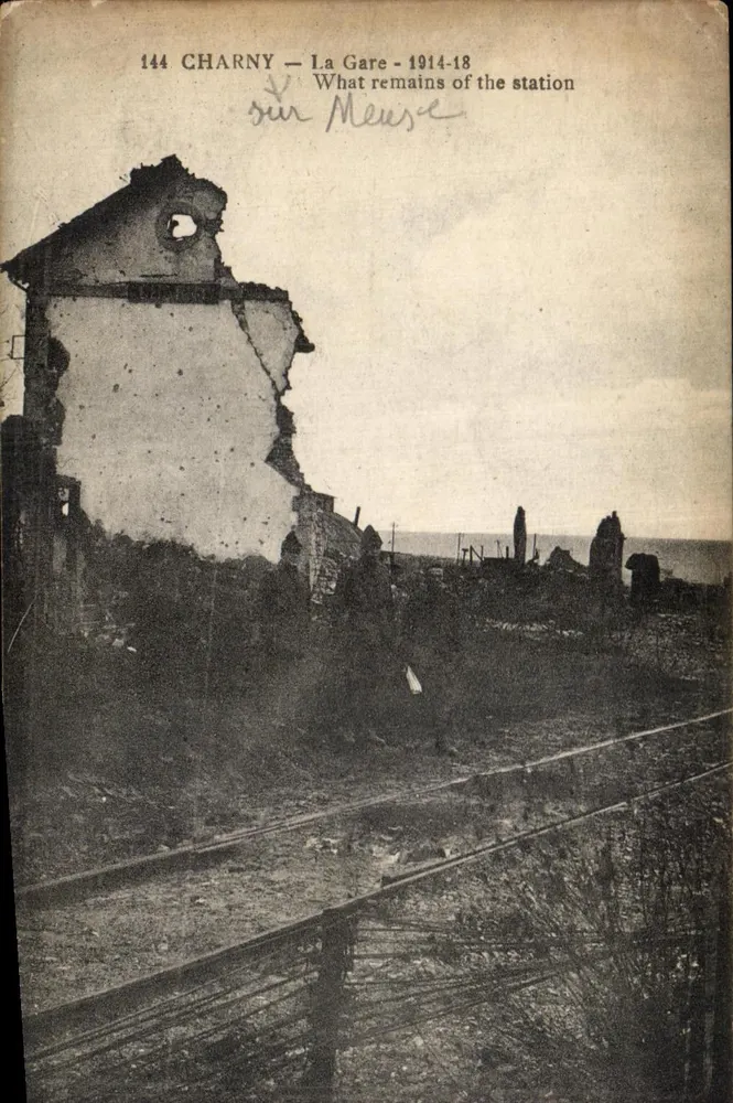 Charny-sur-Meuse — Ruiny stacji — 1914-18 - Awers