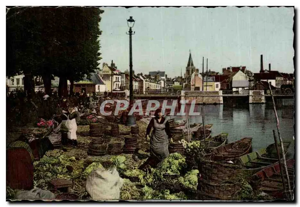 Amiens — Marché sur l'eau — éditeur Amiens - Le Marché sur l'eau - Frente