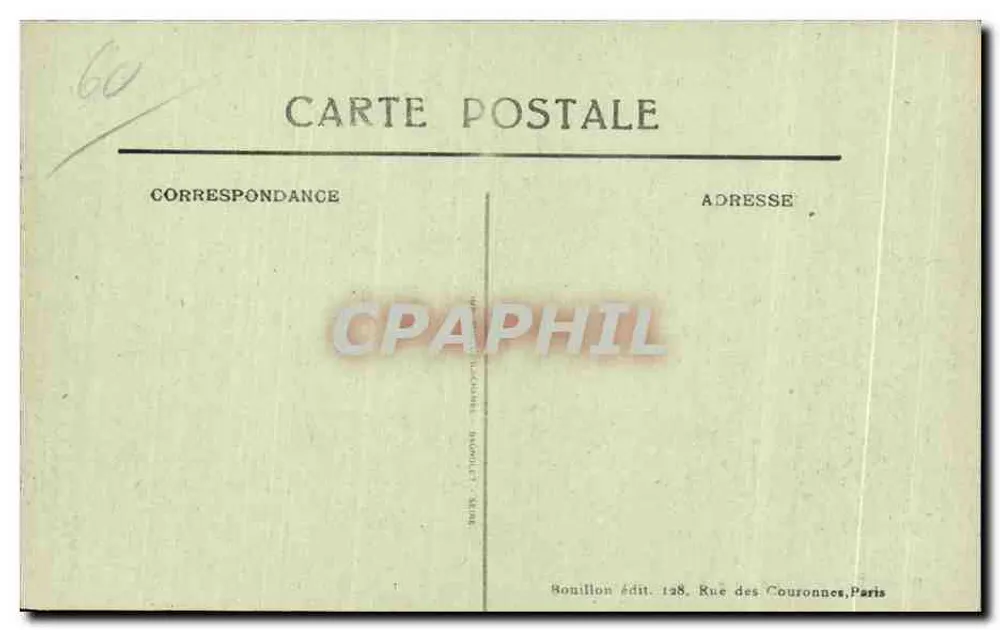 Senlis — Kriegsbeschädigungen im September 1914 — Rue de la République — Hôtel du Nord — A.B. - Rückseite