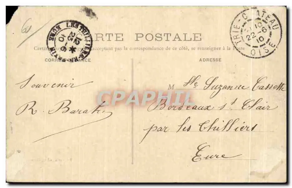 Trie-Château (Oise) — Château Sainte-Marguerite — éditeur Bourgais, Cité, Gisors (Eure) - Verso