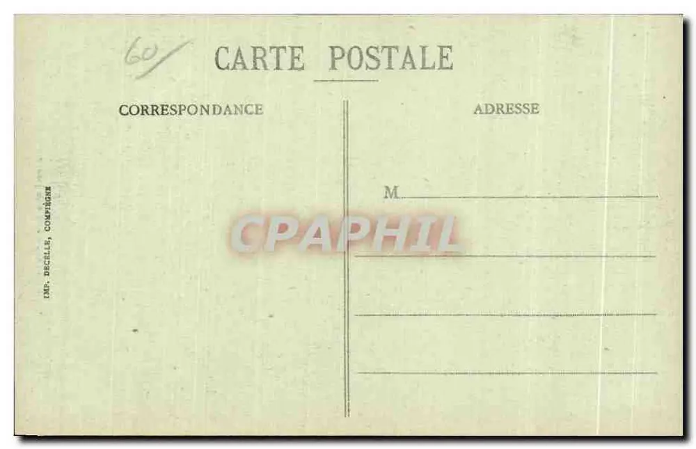 Compiegne - Estátua de Joana d'Arc — editor Decelle, n°60 - Verso