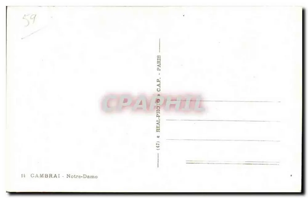Cambrai - Notre-Dame — editor C.A.P. - n° 14 - Verso