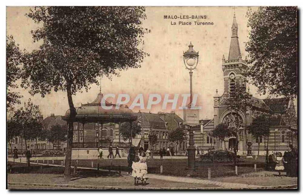 Malo-les-Bains — Der Turenne-Platz — Verleger H. Baudouin, Dijon - Vorderseite