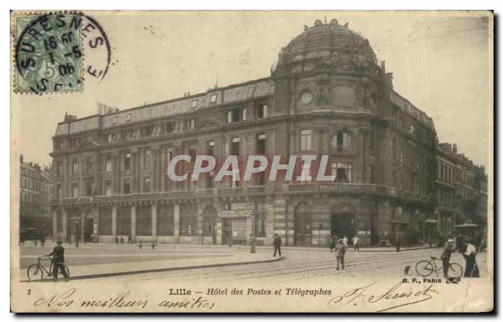 Lille — Hôtel des Postes et Télégraphes — B. F., PARIS - Frente
