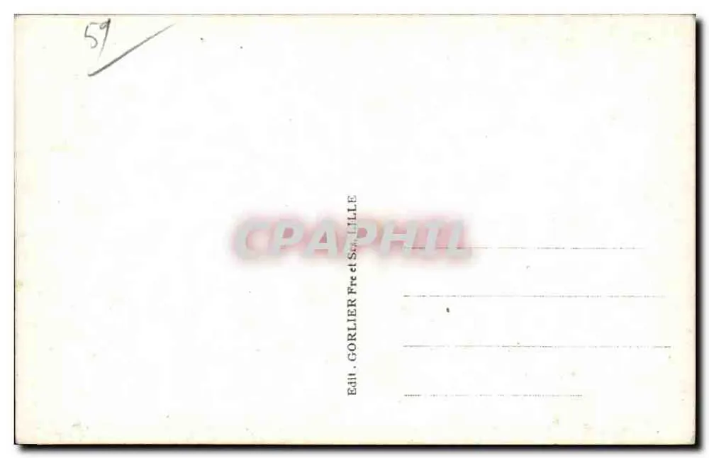 Dunkerque - A Torre — vista da torre da igreja com rua comercial — Editor Gorlier Frères, Lille, n°19 - Verso